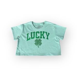 Goodie Two Sleeves LUCKY Sequin Shamrock Tee XL Green NWOT St Patrick’s